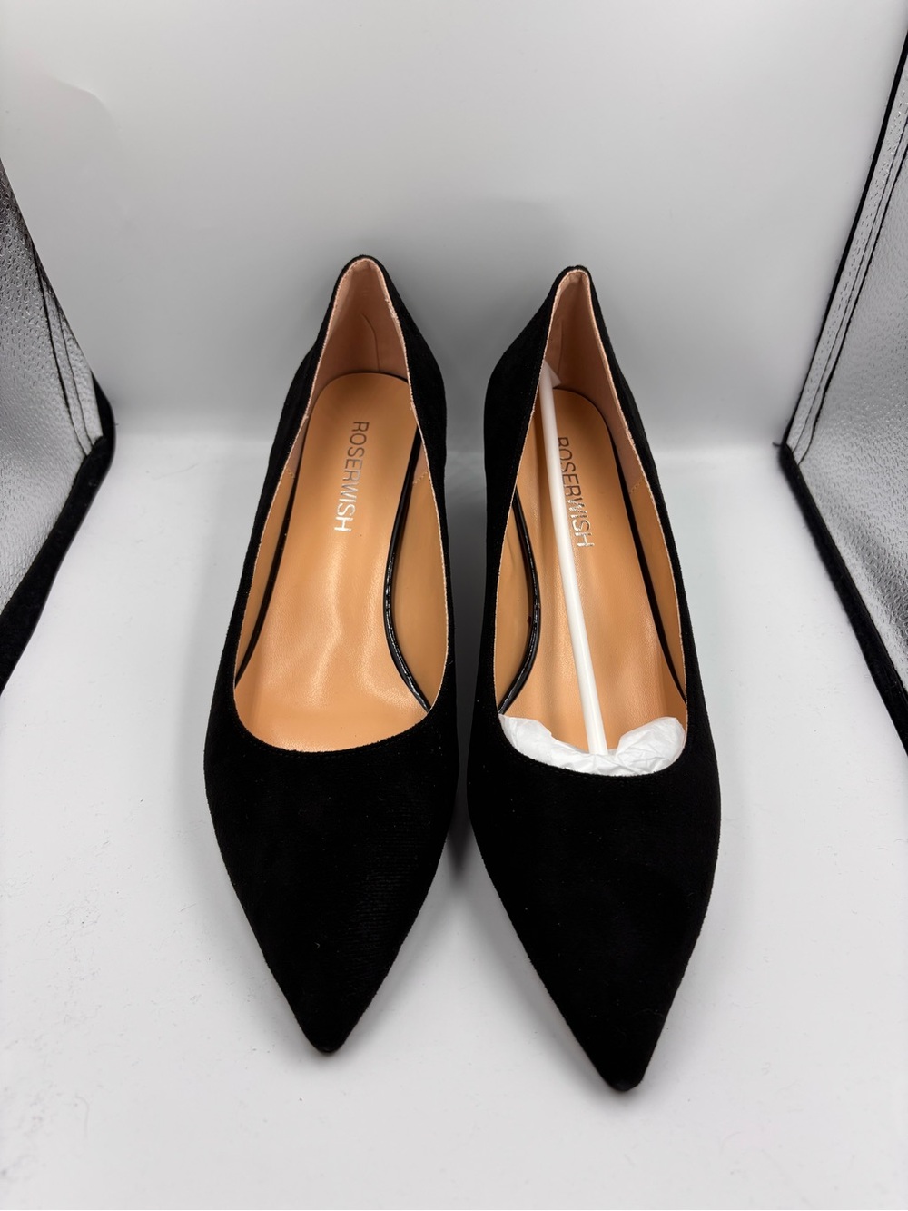 NWT Black Suede Kitten Heel Pump
